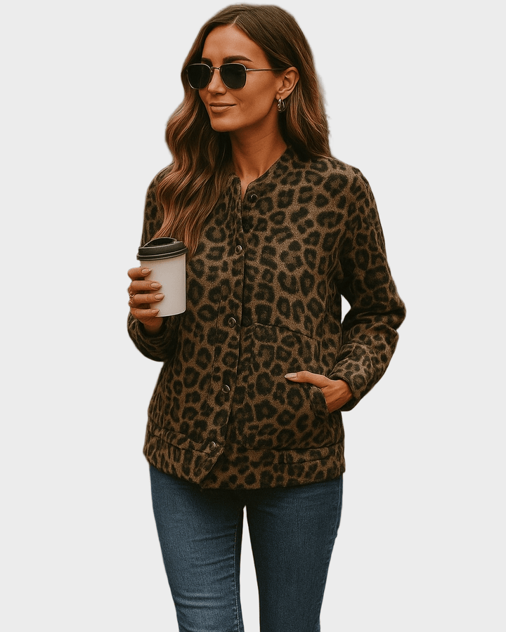 Leona | Leopard Bomberjakke