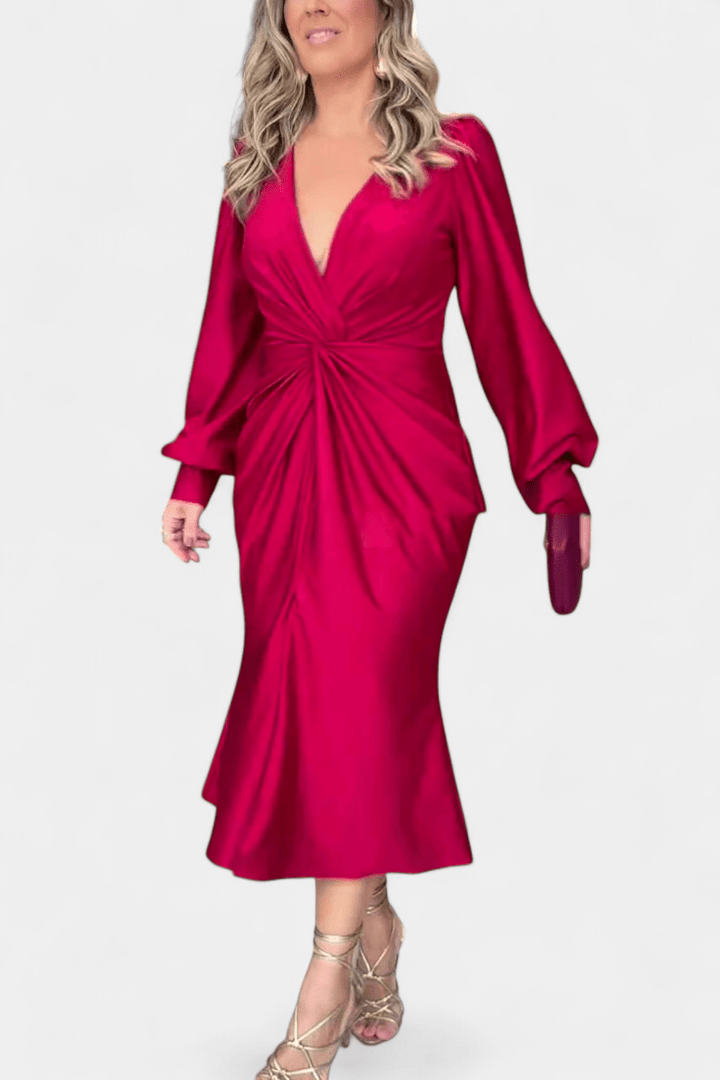 Hindbær | Bluse med V-hals
