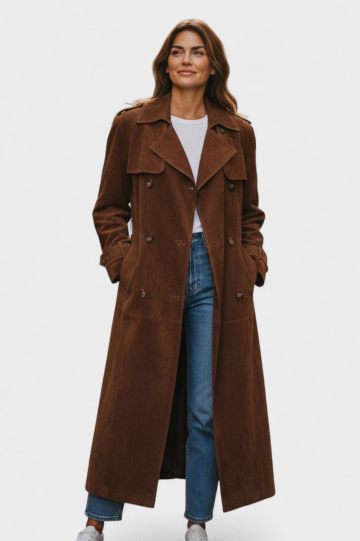 Mille™ | Elegant ruskind trenchcoat