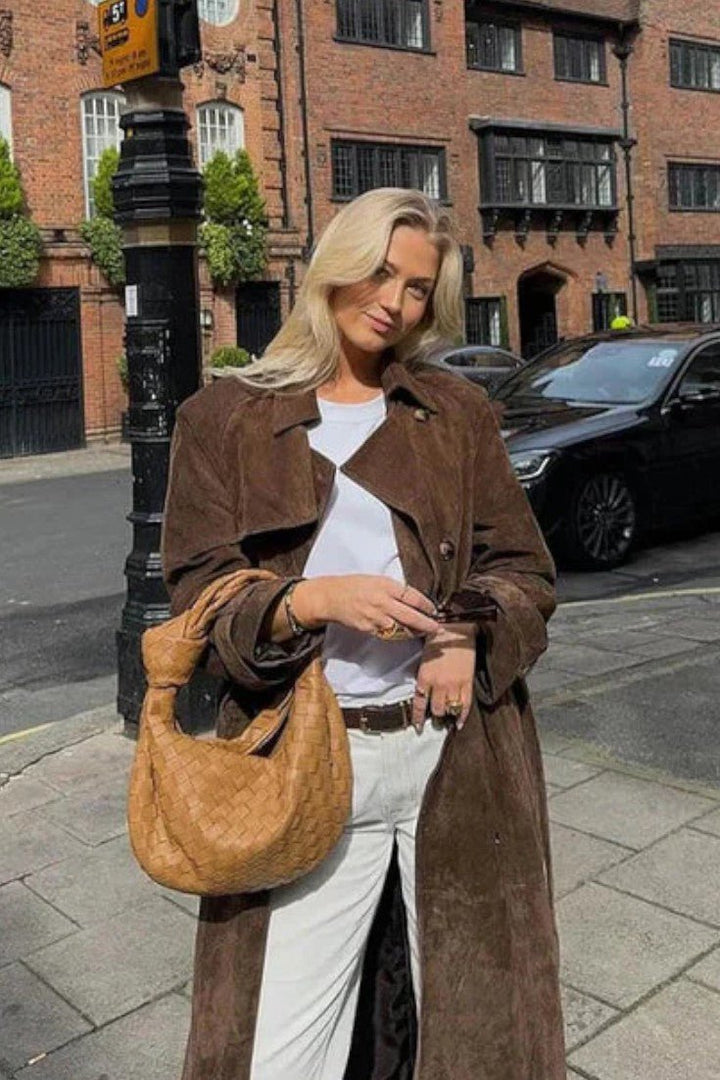 Mille™ | Elegant ruskind trenchcoat