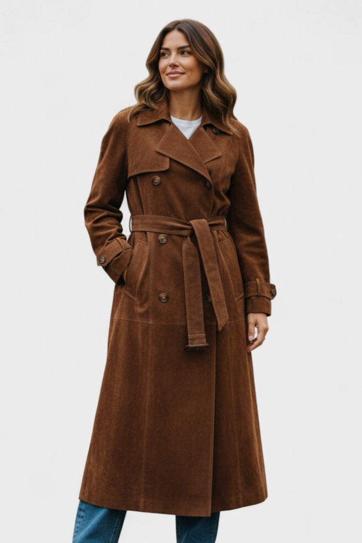 Mille™ | Elegant ruskind trenchcoat