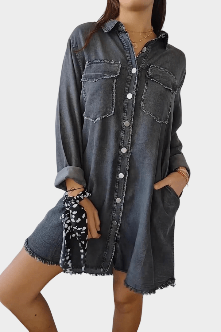 Sidsel | Denim skjortekjole