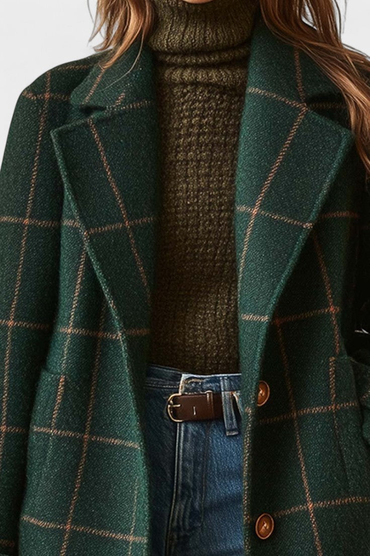 Yrsa™ | Elegant tweed jakke og ternet mønster