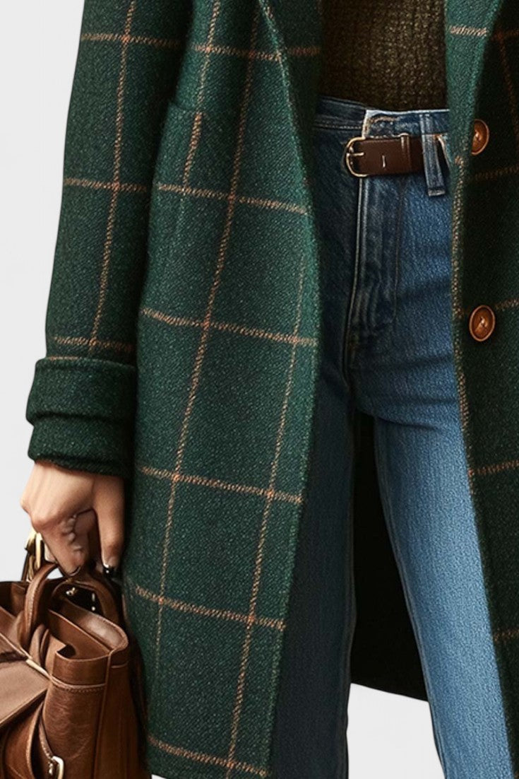 Yrsa™ | Elegant tweed jakke og ternet mønster